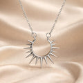 White Gold Sunflower Pendant Necklace