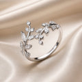 White Gold Cubic Zirconia Vine Ring