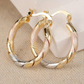 Vintage Round Hoop Earrings in Gold, Silver and Rose