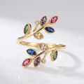 Gold Leaf Wrap Ring – Adjustable