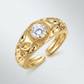 Vintage Zirconia Gold Ring (Adjustable)