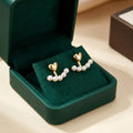 Heart Studs with Pearl Ear Jackets