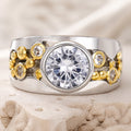Golden Two-Tone Zirconia Ring