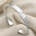 Silver Boho Hammered Bracelet