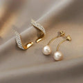 Elegant Gold Pearl Drop Earrings