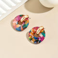 Multi-Colour Round Splice Earrings