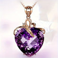 Heart-Shaped Amethyst Pendant Necklace