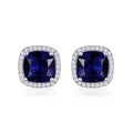 Sapphire Square Stud Earrings