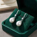 Teardrop Pearl and Crystal Drop Earrings