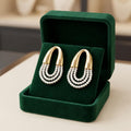 Pearl Draped U-Link Drop Earrings