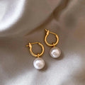 Elegant Earrings with White Gold Pearls