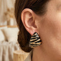 Triangular Zebra Print Stud Earrings