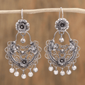 Retro Floral Bird Tassel Earrings