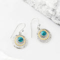Boho Saturn Earrings in Turquoise and Gold