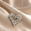 White Gold Heart Pendant with Zirconia Necklace