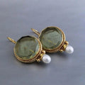 Ancient Jade Pearl Earrings