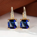 Mystical Sapphire Gold Hoops