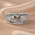 White Gold Zirconia Inlaid Infinity Ring