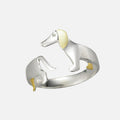 925 Sterling Silver Adjustable Dachshund Ring
