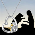 Silver Necklace – Heart & Dog Design with Zirconia Stones