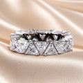 White Gold Triangle Zirconia Ring