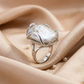 Moonlit Baroque Pearl Halo Ring
