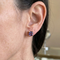 Amethyst Square Stud Earrings | Gold