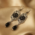 Black Crystal Drop Earrings