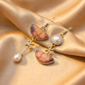 Natural Orange Stone Earrings