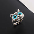 Blue-Eyed Cat Ring – Playful Vintage Silver Jewellery for Cat Lovers
