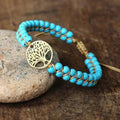 Handmade Tree of Life Bracelet with Turquoise Stone