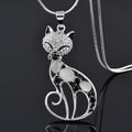 Cats of Love Necklace in Sterling Silver with Zirconia Detailing