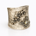 Bee Flower Butterfly Wide Band Ring
