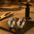 Colourful Paws Sterling Silver Hoops