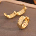 Hammered Gold Huggie Hoop Earrings