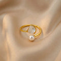 Open Duo Pearl Wrap Ring