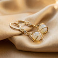 White Opal Drop Earrings