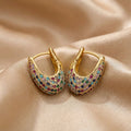 Chic Colourful Crystal Inlay Earrings
