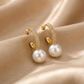 Elegant Bright Gold Pearl Earrings