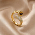 Open Serpentine Zirconia Index Finger Ring