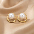 Organic Halo Pearl Stud Earrings