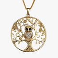 Golden Owl Tree of Life Necklace