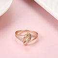 Zircon Rose Gold Crystal Cross Ring