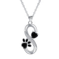 Infinite Symbol Necklace with Hearts and Paw Print