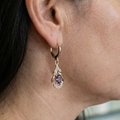 Moonlight Amethyst Teardrop Earrings | Rose Gold