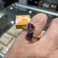Noctira Violet Heart Embrace Ring | Gold
