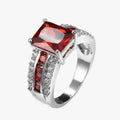 Silver Ruby Split-Shank Ring