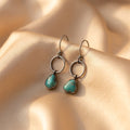 Vintage Turquoise Stone Silver Earrings