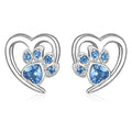 Paw and Heart Zirconia Earrings