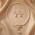 Pearl Serpentine Statement Necklace Set